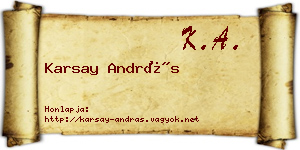 Karsay András névjegykártya