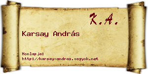 Karsay András névjegykártya