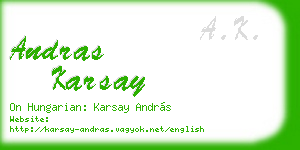 andras karsay business card